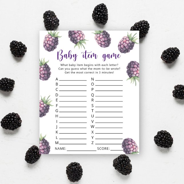 Papier Blackberry - Baby Item Jeu - Baby shower Jeu (Créateur téléchargé)