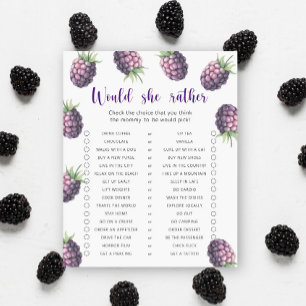 Papier Blackberry / Voudrait-Elle Plutôt Baby shower Jeu