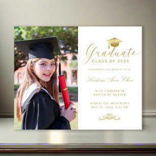 Papier Blancs Budget Gold Formal Script Photo Graduation