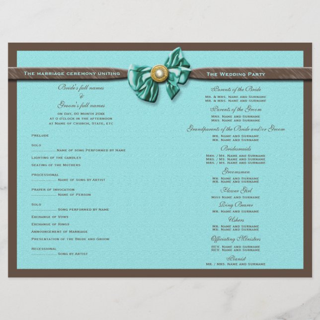 Papier Bleu aqua brun gem arc floral (Devant)