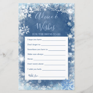 Papier Bleu blanc Flocon de neige Conseils et souhaits