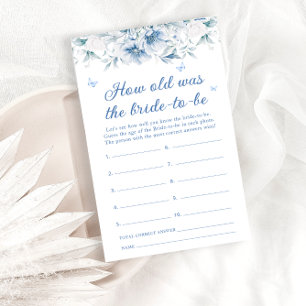 Papier Bleu Blanc Floral Quel âge a la mariée à jouer