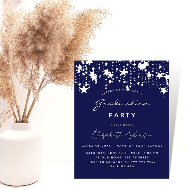 Papier Bleu bleu blanc invitation budgétaire (Créateur téléchargé)