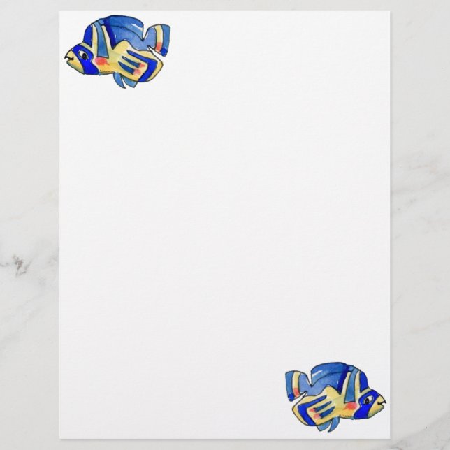 Papier Bleu Cartoon Papillon Poisson (Devant)