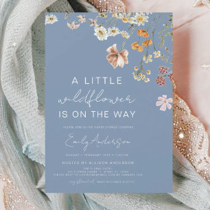 Papier Bleu Duché Un Petit Baby shower Fleur sauvage