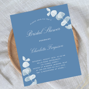 Papier Bleu eucalyptus nuptiale invitation budgétaire