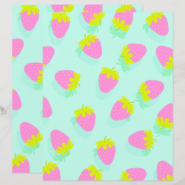 Papier Bleu fraise (Devant / Derrière)