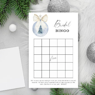Papier Bleu hiver nuptiale jeu de bingo