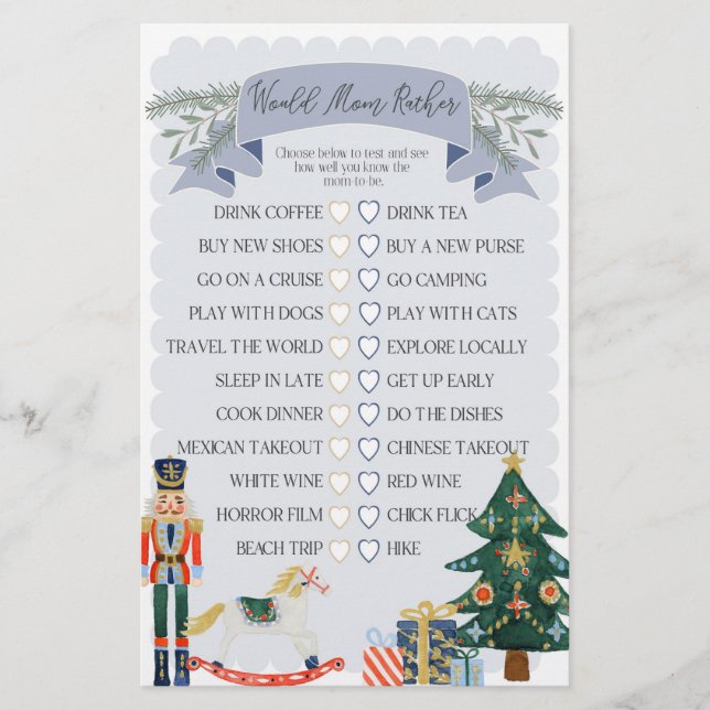 Papier bleu noix cracker serait maman plutôt baby shower  (Devant)