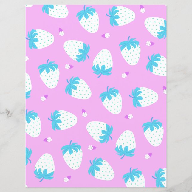 Papier Bleu rose fraise (Devant)