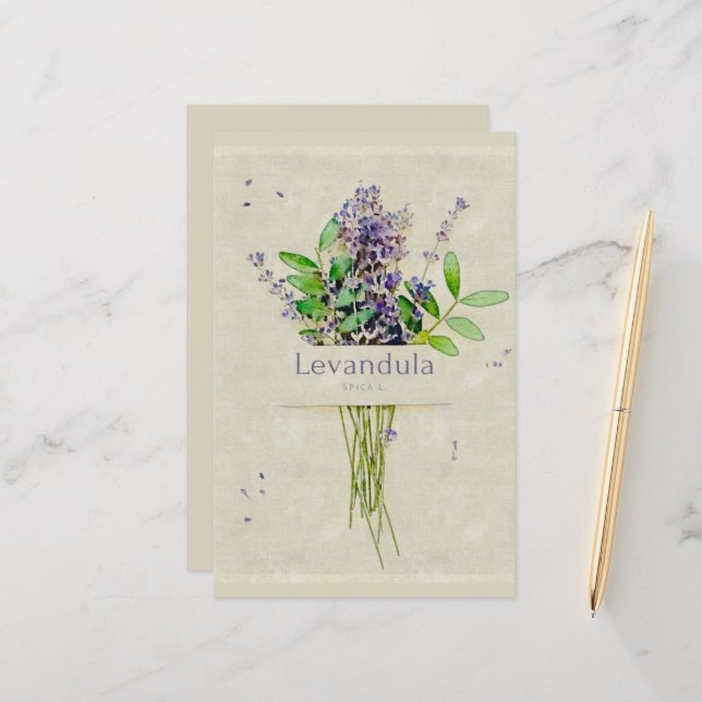 Papier Bloc-notes Levandula spica l. (Devant/Arrière en situation)