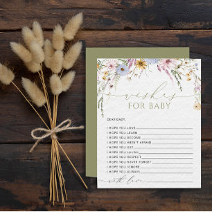 Papier Bloom Fleur sauvage Rustic Baby shower Game Wings