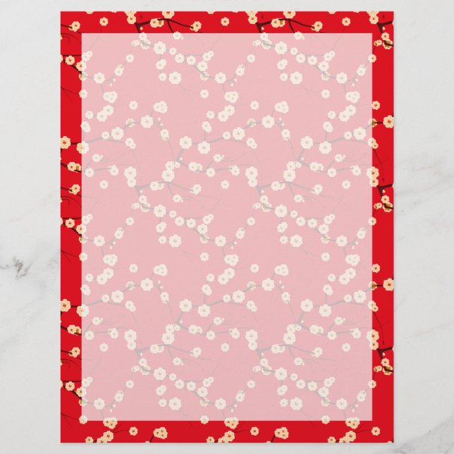 Papier Blossoms rouges (Devant)