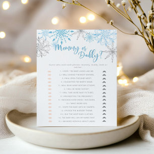 Papier Blue argent Snowflakes maman ou papa jeu