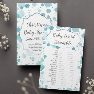 Papier Blue Baby Word Scramble Douche Jeu   Clé de répons