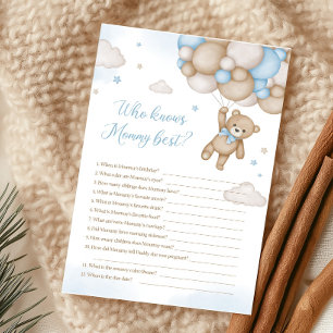 Papier Blue Bear Balloons Baby shower Qui Connaît Le Meil