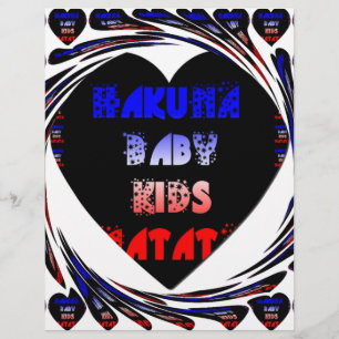Papier Blue Black Hakuna Matata Baby Kids Design.png
