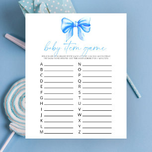 Papier Blue bow - Baby Item Game. Jeu baby shower