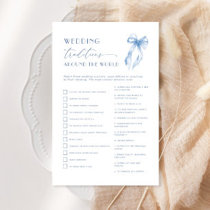 Papier Blue Bow Fête des mariées Mariage Traditions Jeu