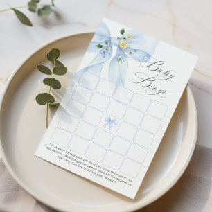 Papier Blue Bow Fleur sauvage Baby Baby shower de Bingo J