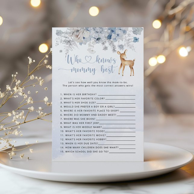 Papier Blue cerf Qui connaît maman meilleur jeu de baby s (Créateur téléchargé)