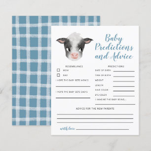 Papier Blue Cow Baby Predictions & Conseils Card