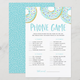 Papier Blue Donuts What's On Your Phone Baby shower Game