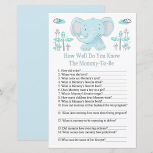 Papier Blue éléphant Comme vous connaissez bien le baby s