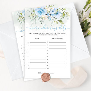 Papier Blue floral eucalyptus nom de la chanson bébé jeu