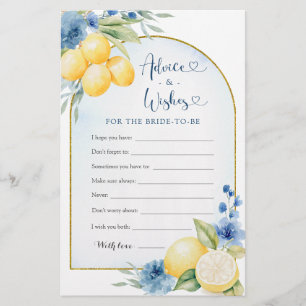Papier Blue Floral Lemon Main Squeeze Conseils et souhait