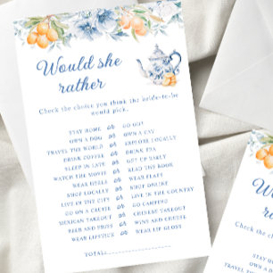 Papier Blue Floral Tea Pot Voudrait Elle Plutôt Jeu De Ma