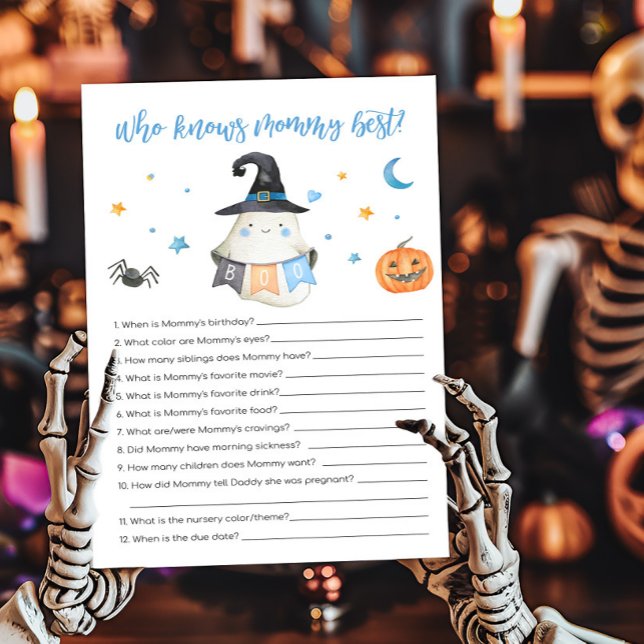 Papier Blue Ghost Little Boo Qui connaît maman meilleur j (Little Boo Baby Shower Who Knows Mommy Best Game)