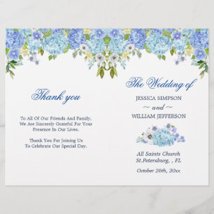 Papier Blue Hydrangea Floral Greenery Plier Mariage