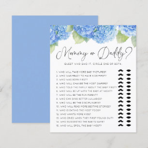 Papier Blue Hydrangea Mommy ou Daddy Baby shower Games