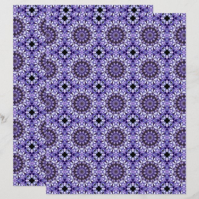 Papier Blue Hydrangea Petals Abstrait Motif (Devant / Derrière)