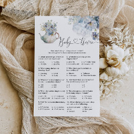 Papier Blue Hydrangeas jeu fleur sauvage bébé trivia