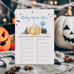 Papier Blue Little Boo Citrouille Baby Name Race Jeu