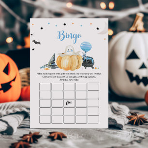 Papier Blue Little Boo Citrouille Baby shower Bingo Jeu