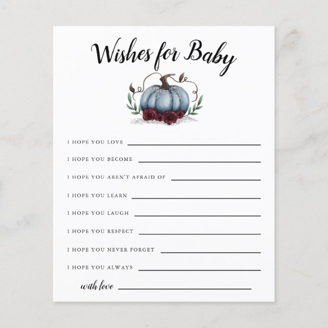 Papier Blue Little Citrouille Wives for Baby Card (Devant)