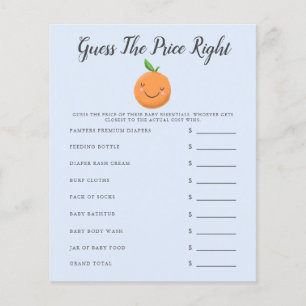 Papier Blue Little Cutie Baby shower Devinez Le Prix