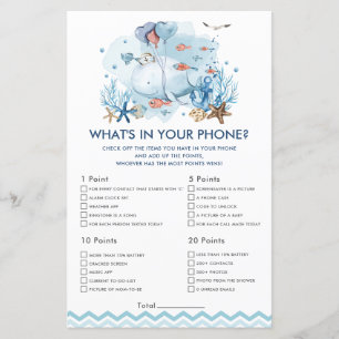 Papier Blue Nautical Whale What's In Your Phone Game
