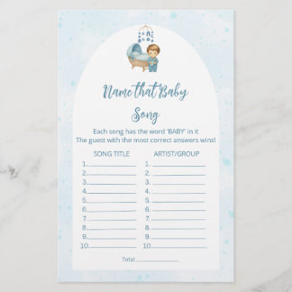 Papier Blue Nursert Nom cette chanson bébé garçon douche