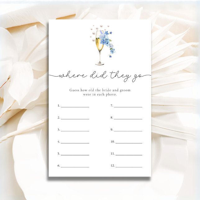 Papier Blue Pearls Prosecco Où Ils Ont Pris Douche Jeu (Créateur téléchargé)