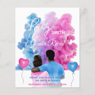 Papier Blue rose fumée couple sexe révéler l'invitation