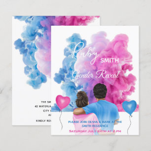 Papier Blue rose fumée couple sexe révéler l'invitation