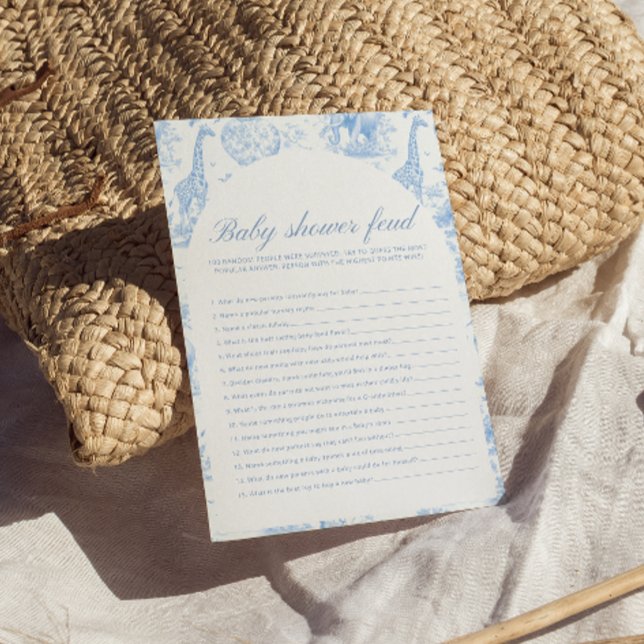 Papier Blue Safari Toile de Jouy Baby Shower Feud Games (Créateur téléchargé)