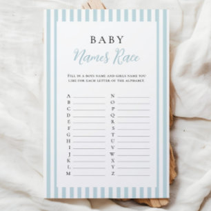 Papier Blue Stripes Baby shower Baby Name Race