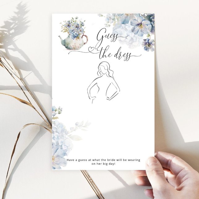 Papier Blue Tea party floral Devinez la robe jeu de marié (Créateur téléchargé)