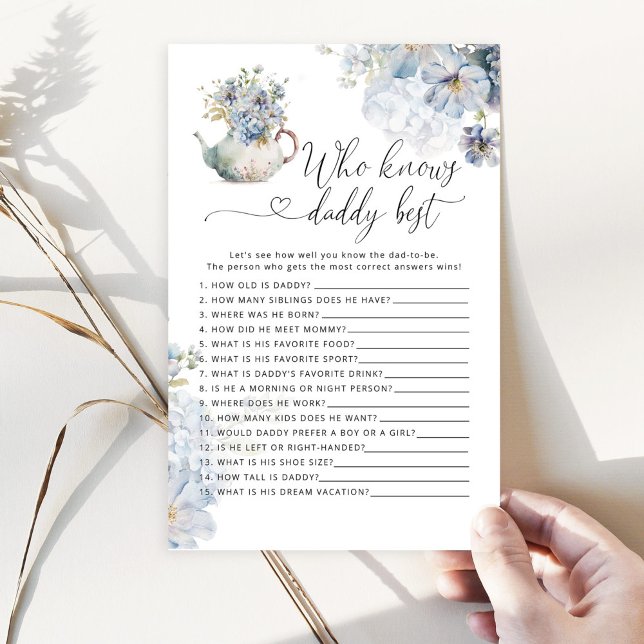 Papier Blue teapot Qui connaît papa meilleur jeu de baby  (Créateur téléchargé)