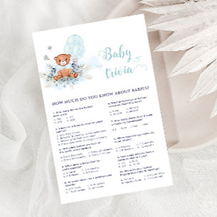 Papier Blue Teddy Bear Balloons Bearly Wait Trivia jeu